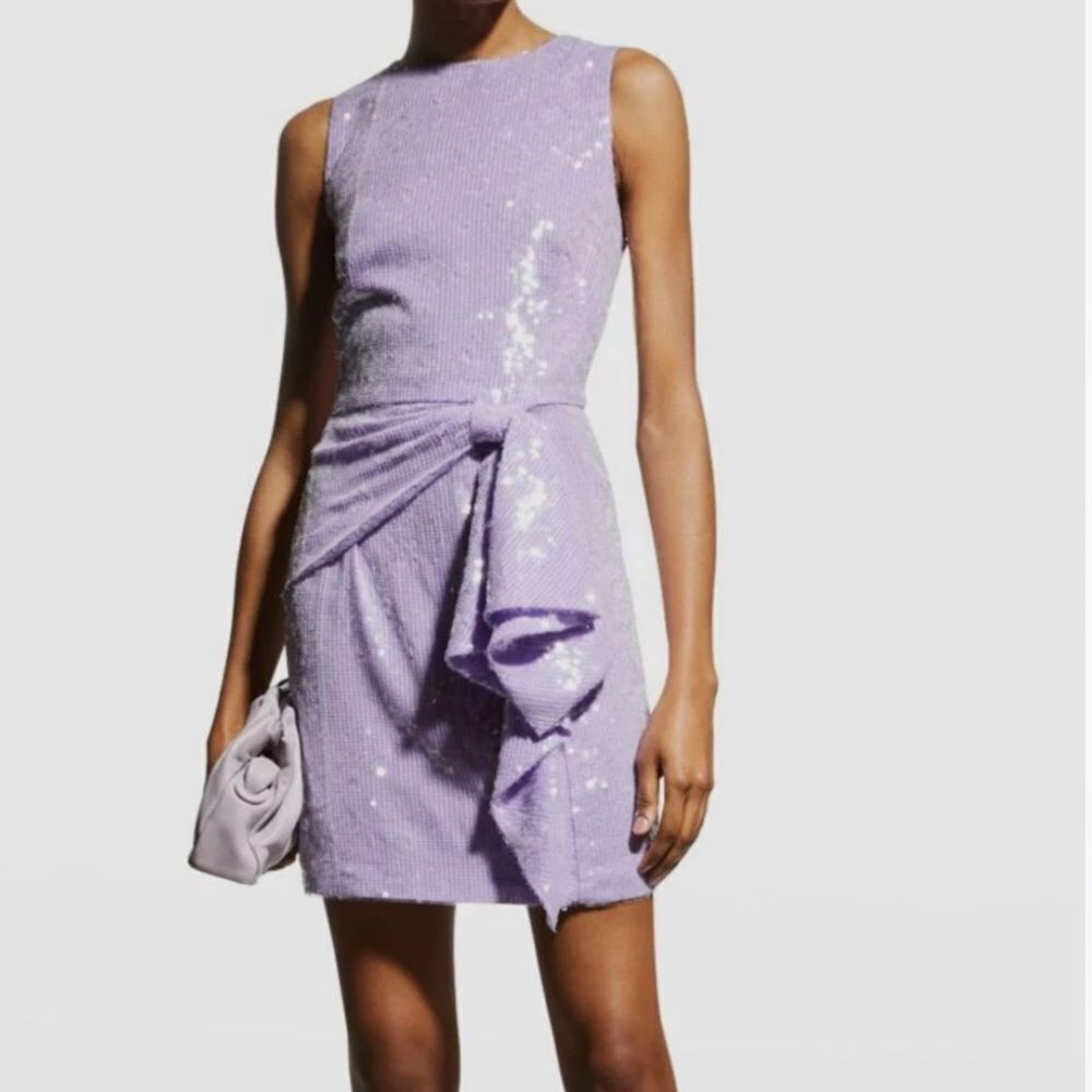Shoshanna Women's Purple Sequin Agata Sleeveless Mini Dress-NN20